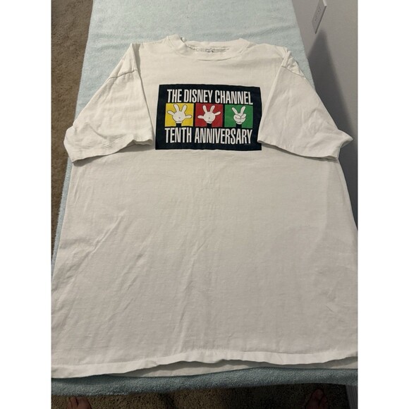 Disney Other - The Disney Channel 10th Anniversary 1993 T-shirt Adult Xl Mickey Hands Promo